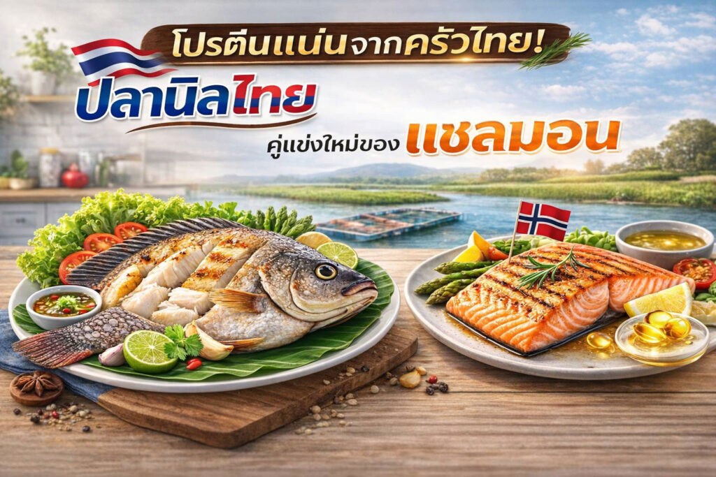 ปลานิลไทย โปรตีนสูง ไขมันต่ำ เปรียบเทียบคุณค่าทางโภชนาการกับปลาแซลมอน